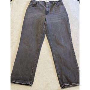 Abercrombie‎ Fitch Jeans Women's 32 / 14R Black The 90s Straight Ultra High Rise
